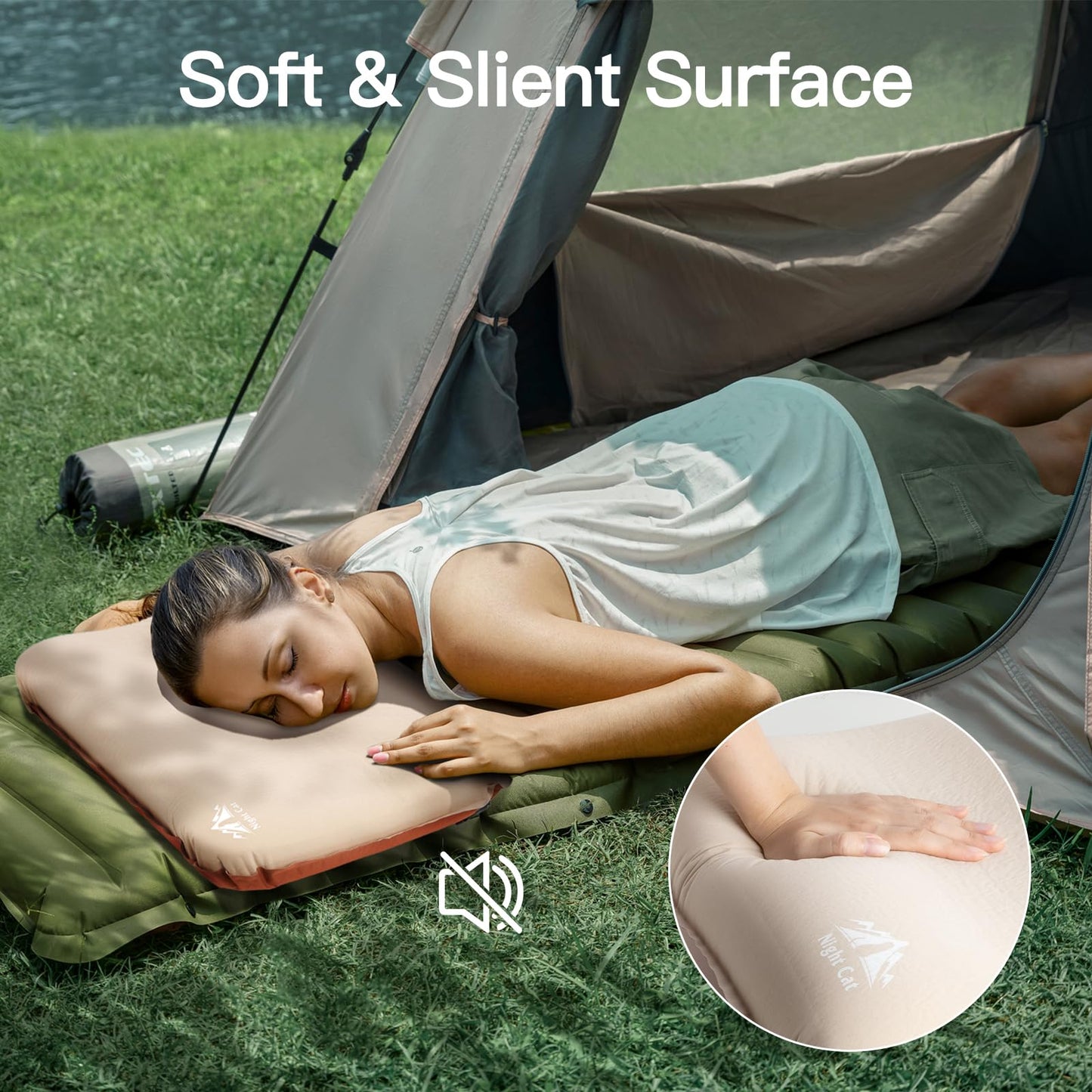 Night Cat Camping Backpacks 90L with Self-Inflatable Camping Pillow for Men Women Waterproof Lightweight Breathable Outdoor Mountaineering Traveling