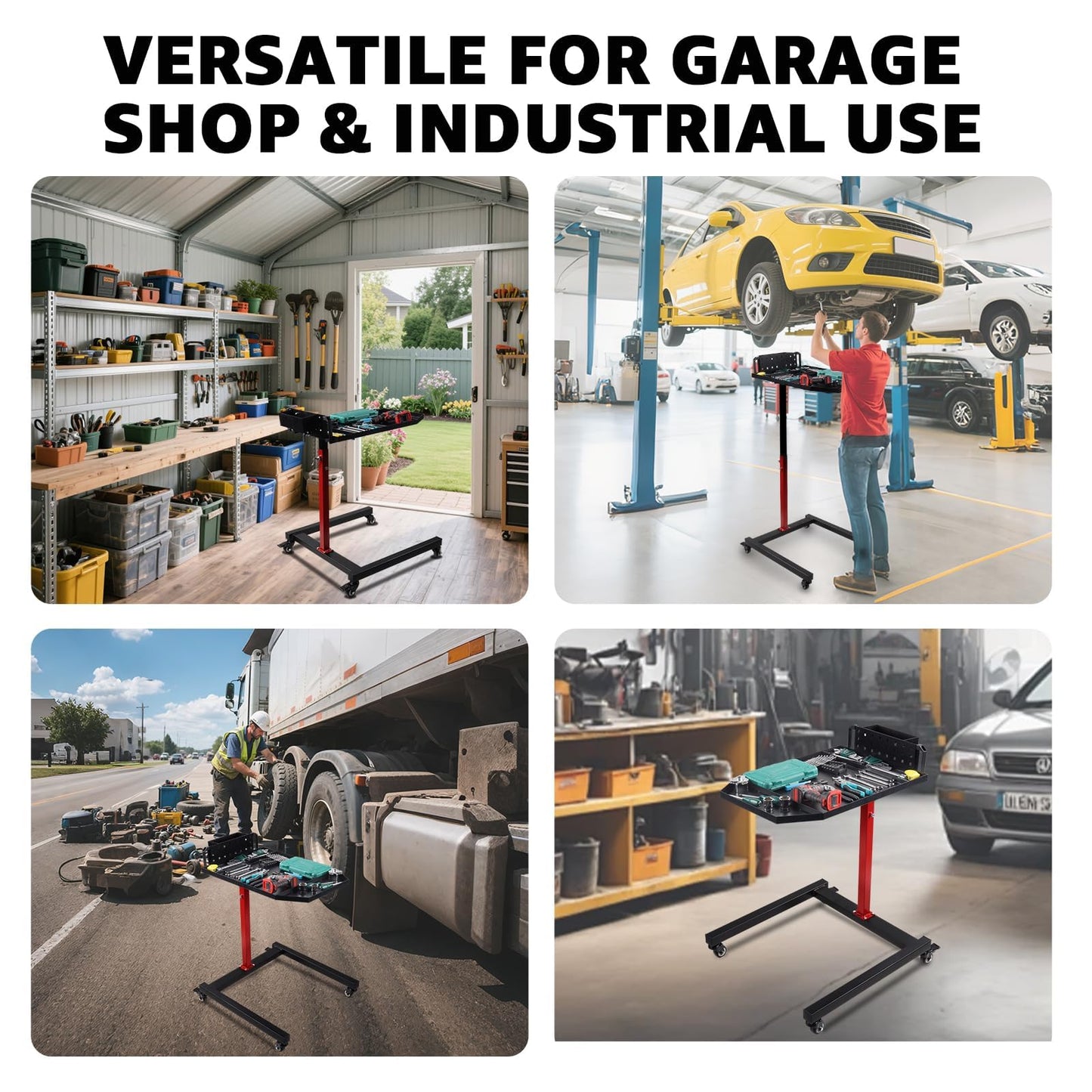 BESTOOL Mobile Work Table Adjustable 32''to 50''