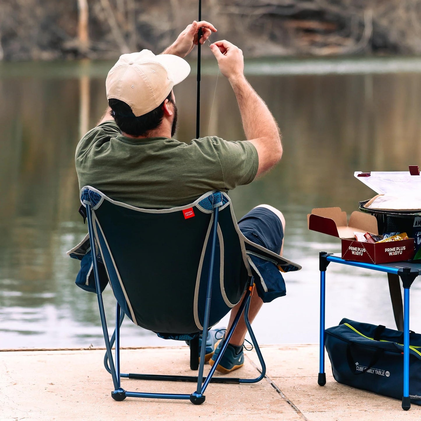 GRAND TRUNK Stonefly Chair | Ultralight & Packable Outdoor Chair with Built-in Cup Holders, 7000 Series Aluminum Frame, Comfortable, Dark Tropic