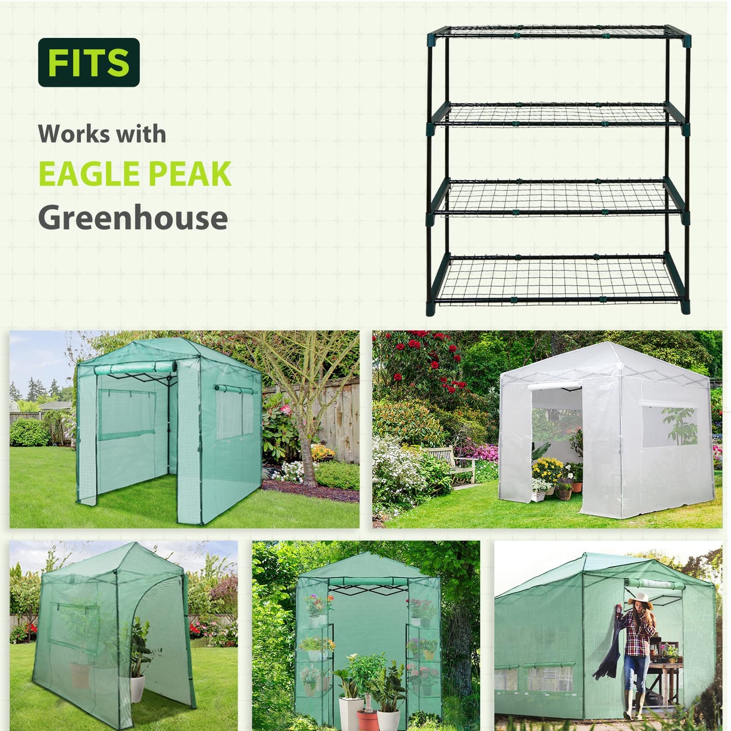 EAGLE PEAK 8'x6' Portable Greenhouse with Two Shelves