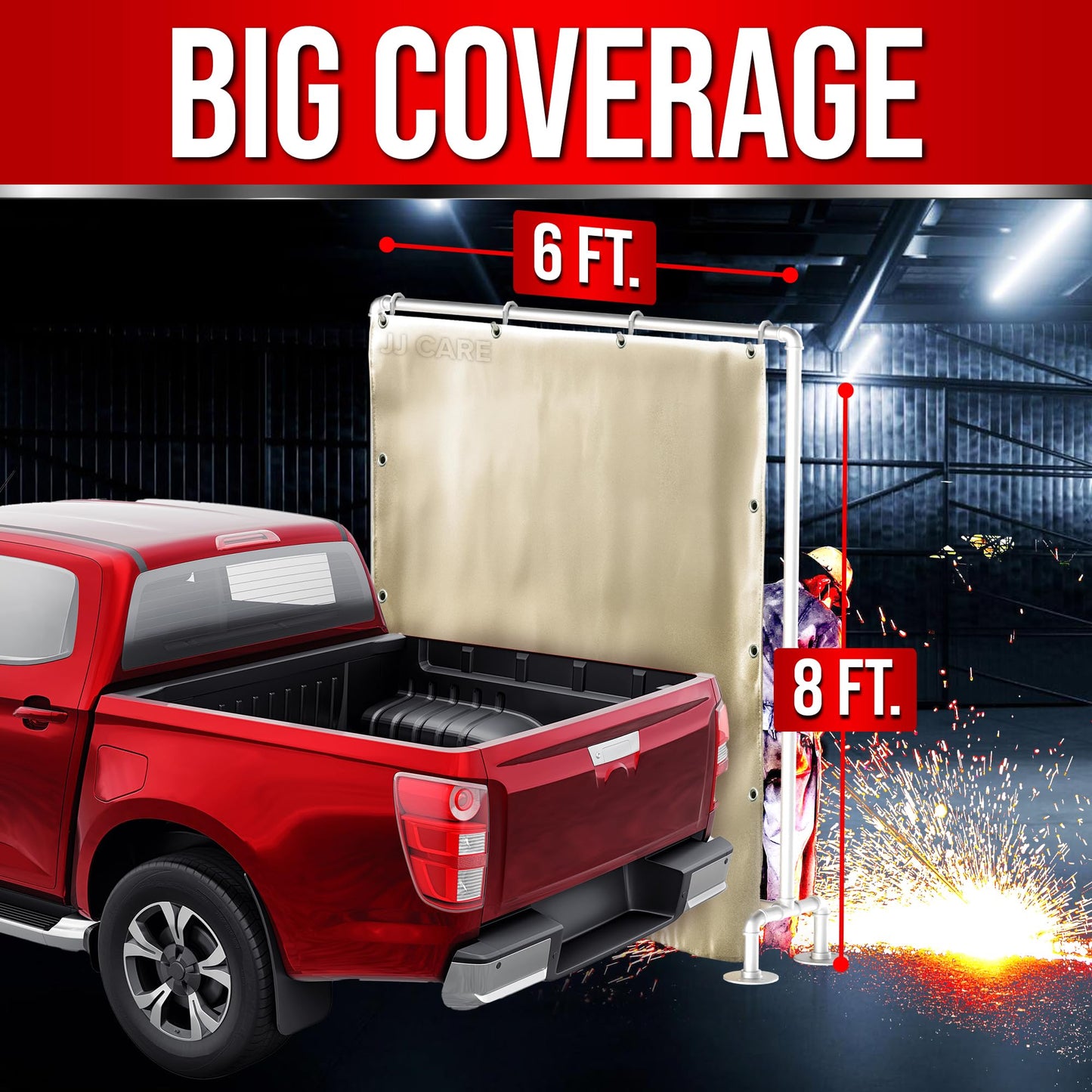 2 Pack Welding Blanket - 6ft x 8ft, 850GSM Fiberglass Welding Blanket for Smokers with Brass Grommets, Heavy Duty Fireproof Welders Mat for Industrial, Smoker, Grill and Camping