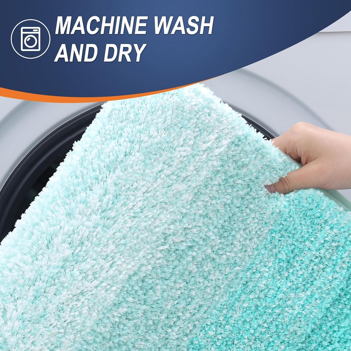 OLANLY Bath Rugs - Extra Soft Microfiber Mat with Rubber Backing | Quick Dry, Machine Washable, Teal 34x21
