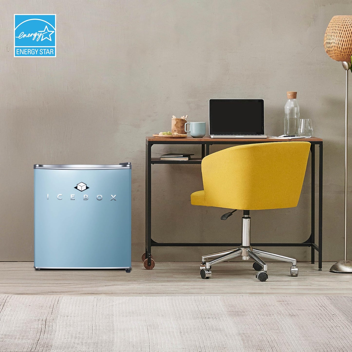 ICEBOX 1.7 Cu. Ft. Compact Refrigerator, ENERGY STAR Certified Small Refrigerator, Single Door Mini Fridge with Chiller Compartment, R600a Refrigerant, IBCR17SLT, Slate Blue
