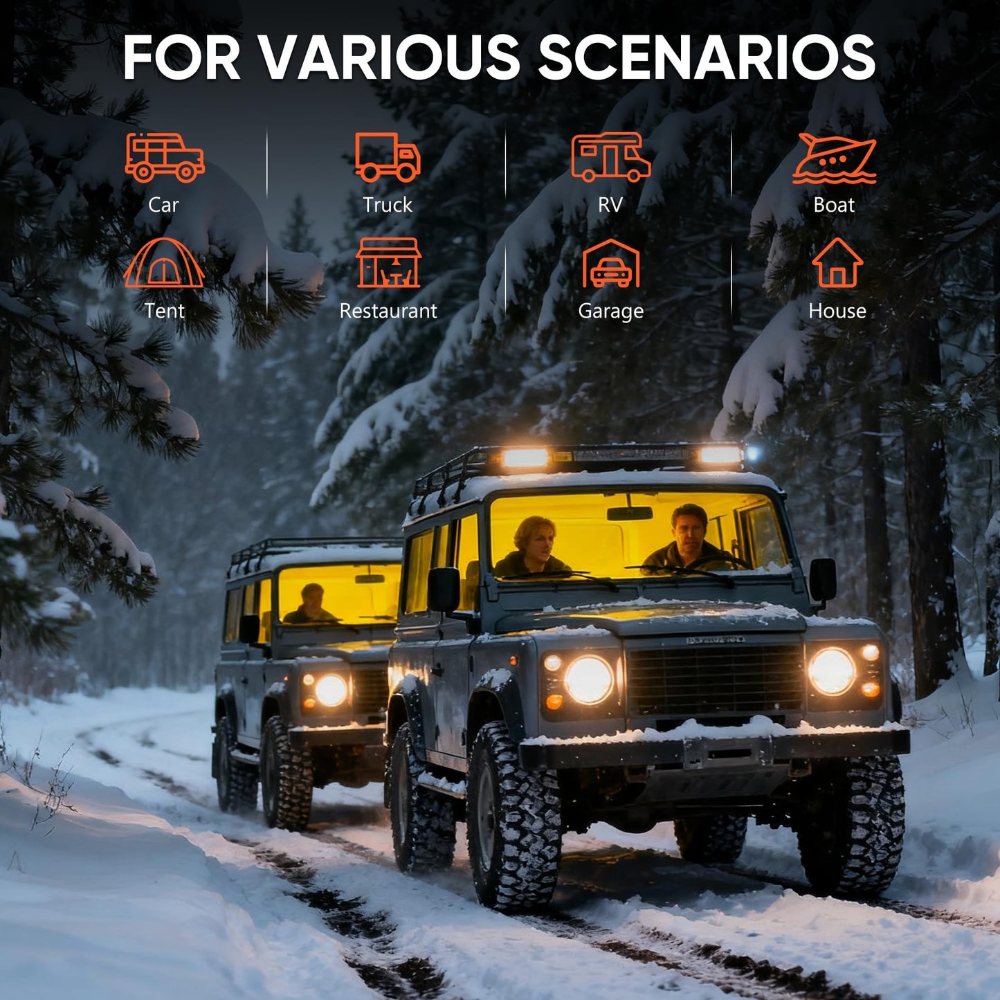 Dkenicor 7L Diesel Heater 240V/110V/12V/24V, All-in-One 8KW Diesel Air Heater with LCD Monitor, Fast Heating for Tents, Cars, RVs, Trucks, Campers, Trailers, Orange (Only Tool No Battery)