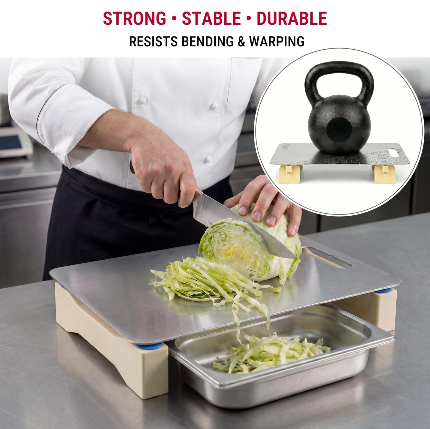YOSUKATA 13.5" Carbon Steel Wok Pan + Premium Wok Cover 13.2" for Wok 13.5" + Stainless Steel Cutting Board 14.6x10 Inch