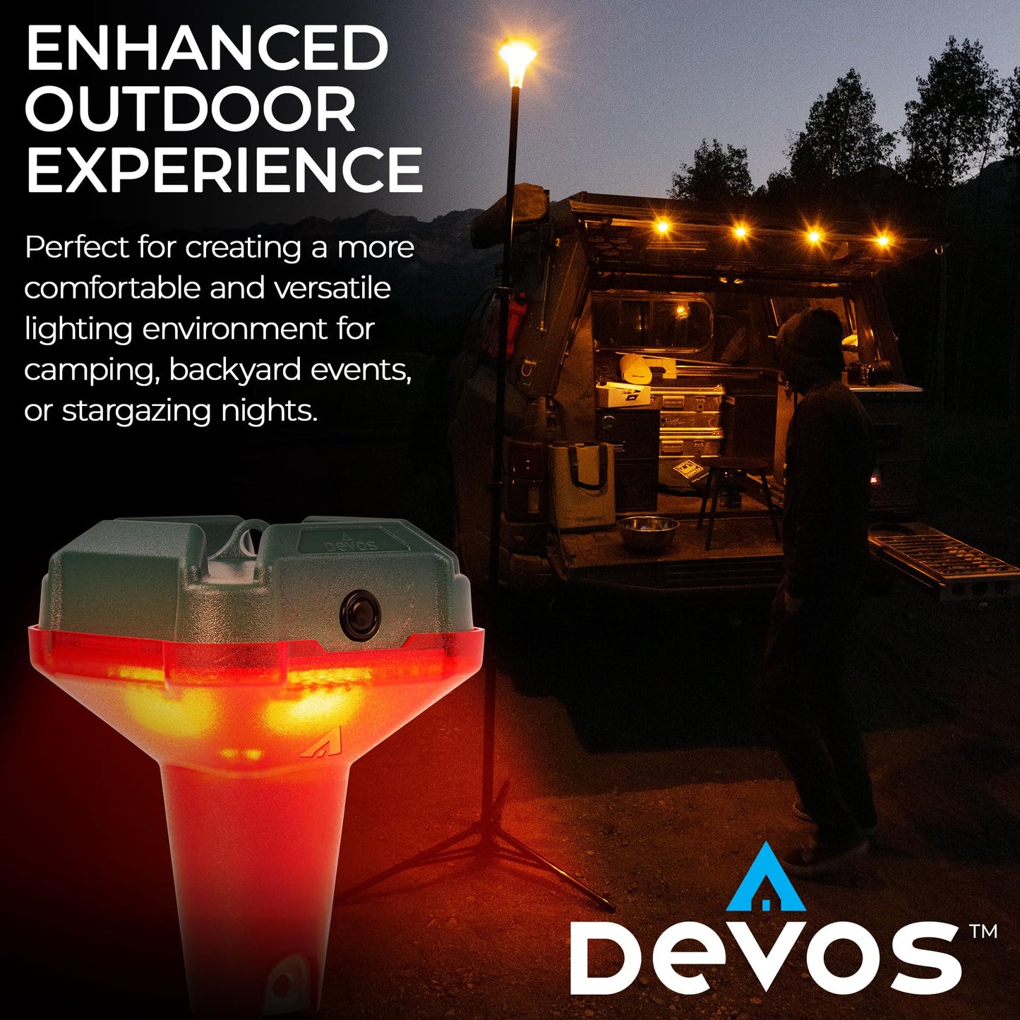 Devos Outdoor LightRanger 800 Lumen Rechargeable Telescoping LED Lantern Bundle with 800 Filter KIt