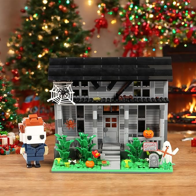 Halloween Movie Building Set – Horror House & Figure Toy Building Blocks Compatible with Lego Collectible for Horror Fans & Adults Creative DIY Display Toy
