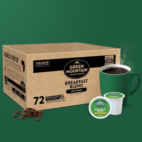 Green Mountain Coffee Roasters Breakfast Blend - Light Roast Single-Serve K-Cup Pods | 72 Count