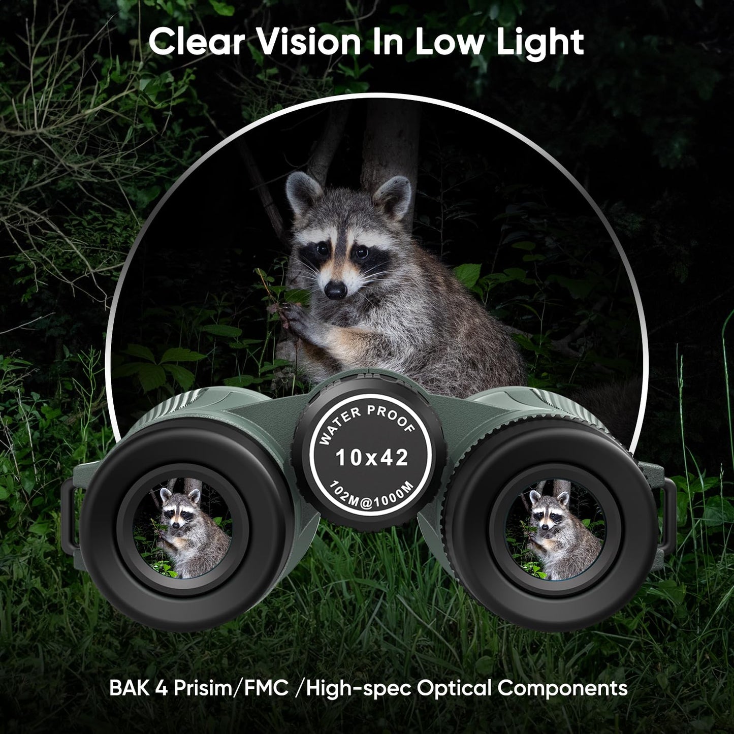WOSPORTS 10x42 Binoculars for Adults - IP67 Waterproof Binoculars for Bird Watching, Camping, Hiking