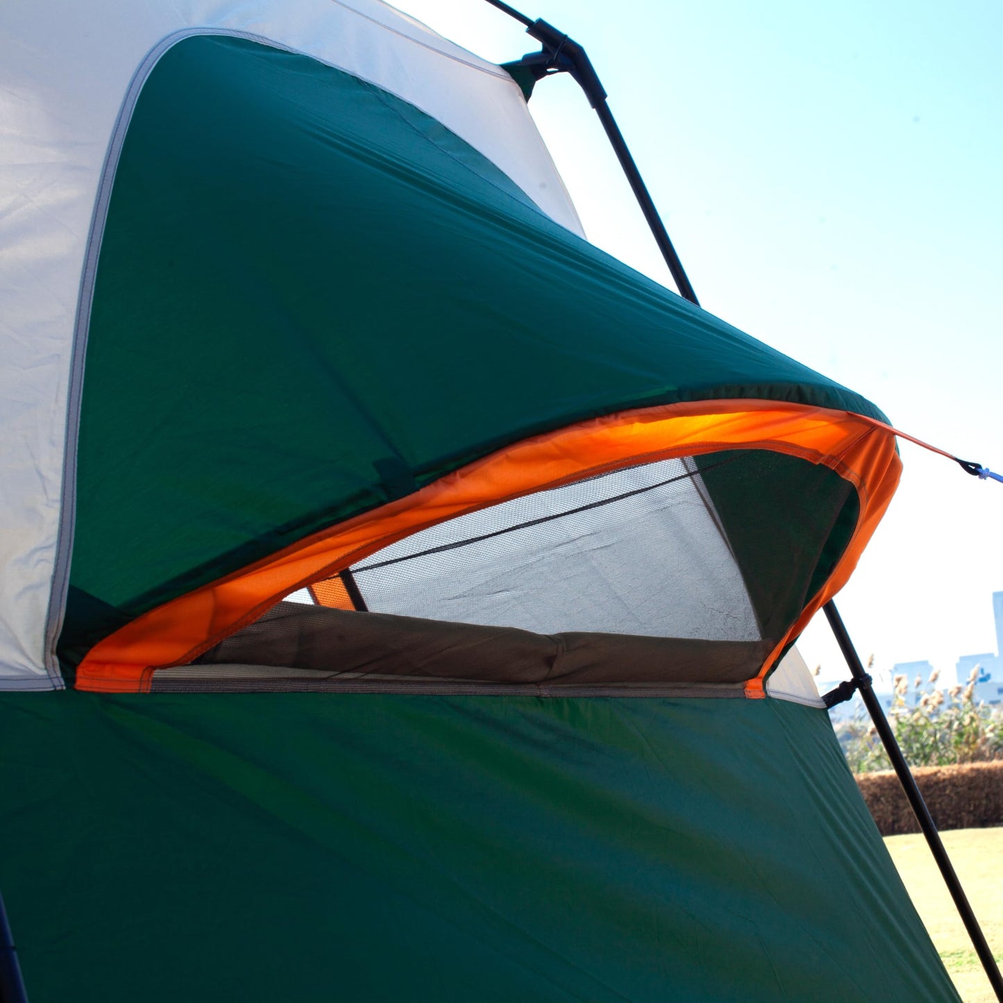 KTT Extra Large Tent 12 Person,Family Cabin Tents,2 Bay-Windows,2 Rooms and 3 Doors 3 Windows with Mesh,Waterproof,Straight Wall,Double Layer,Big Tent for Outdoor,Picnic,Camping,Gathering(Green)