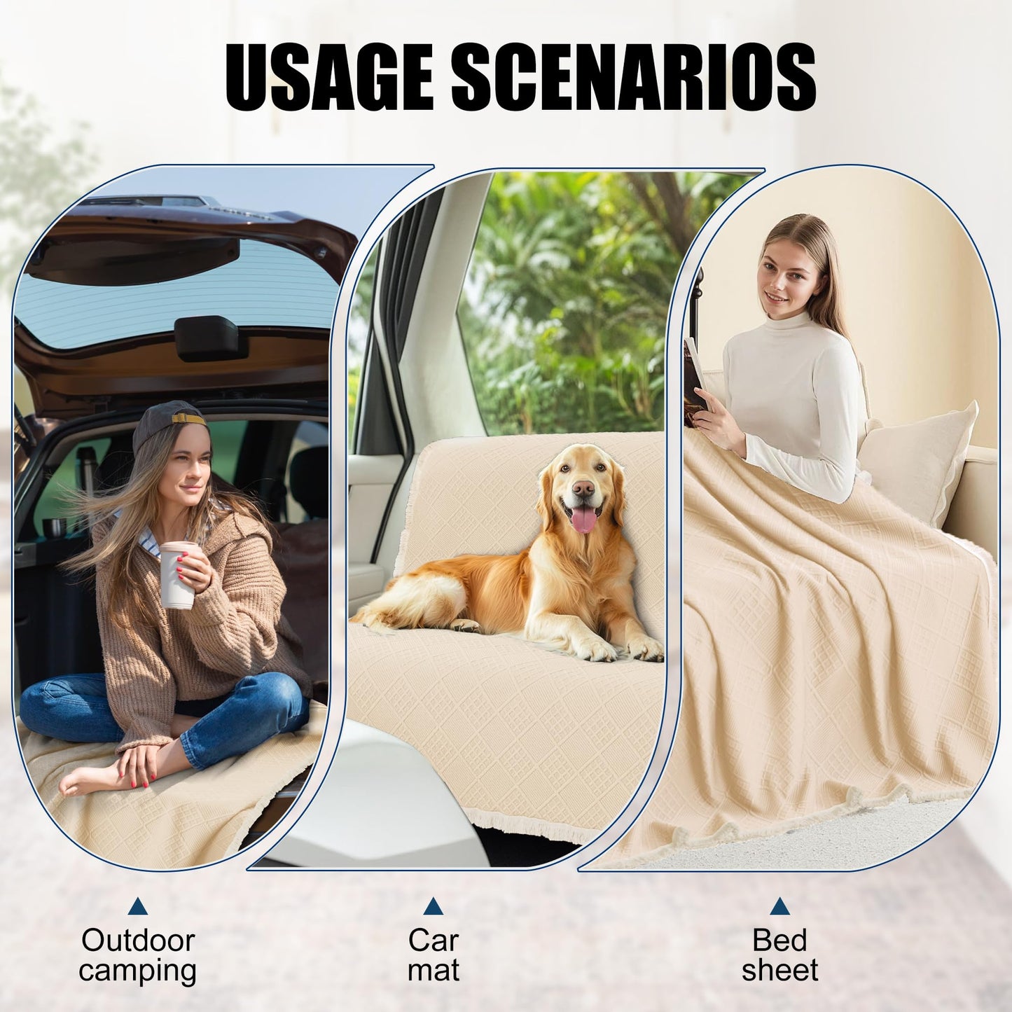HYZOTEX Waterproof L Shaped Sectional Couch Covers Blanket 2 Piece Sectional Sofa Cover Washable L Shape Sofa Slipcover Jacquard Quilted Furniture Protector for Dogs Pets Cats (XX-Large, Light Beige)