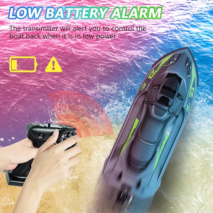Cheerwing UDI023 RC Boat for Kids & Adults 20KM/H Vortex Jet Remote Control Boat for Pools and Lakes Gray