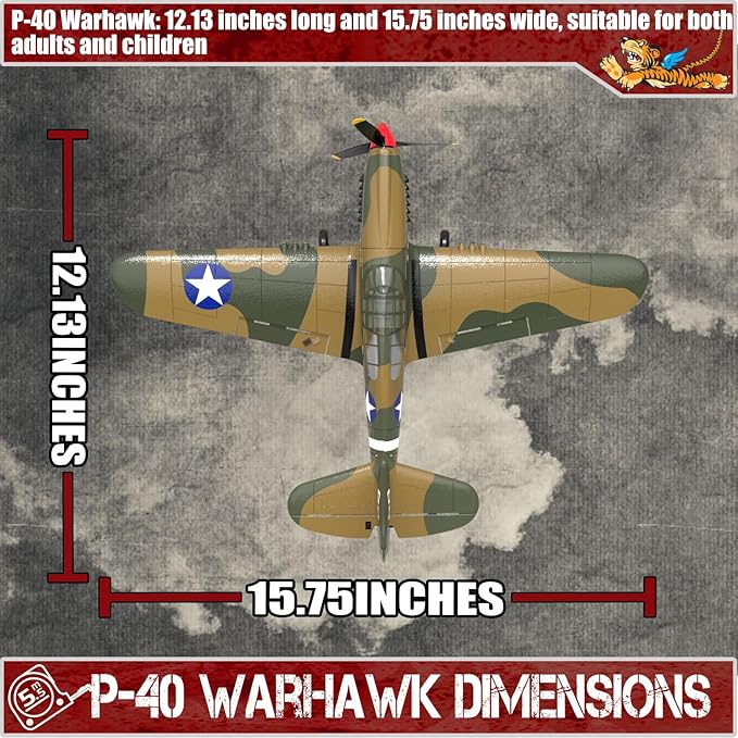 LEAMBE RC Plane 4 Channel Remote Control Airplane - Ready to Fly P-40 Warhawk RC Airplane for Beginners Adult with Xpilot Stabilization System & One Key Aerobatic