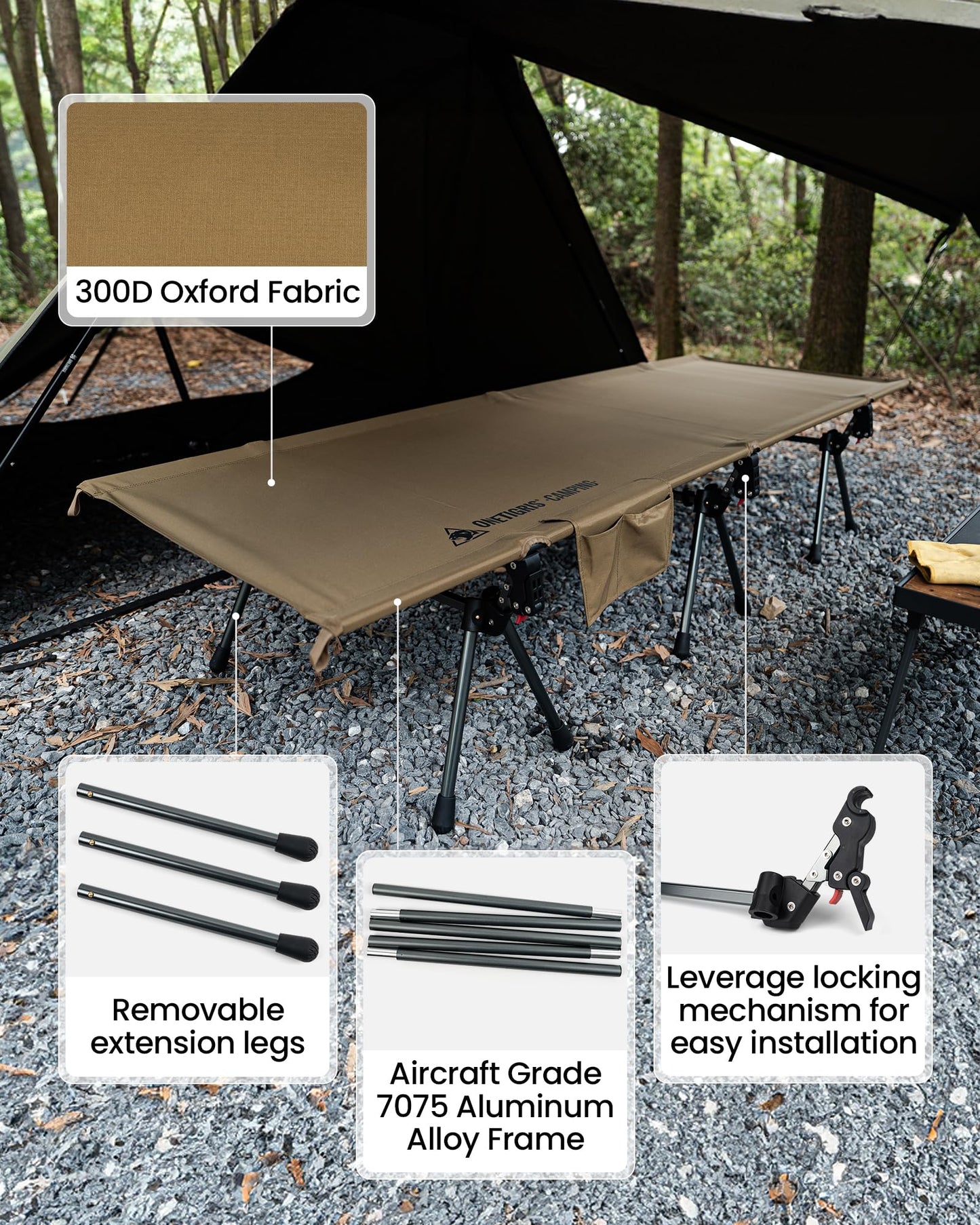 OneTigris COMETA Camping Tent + OneTigris SUPRANUBIS Camping Cot