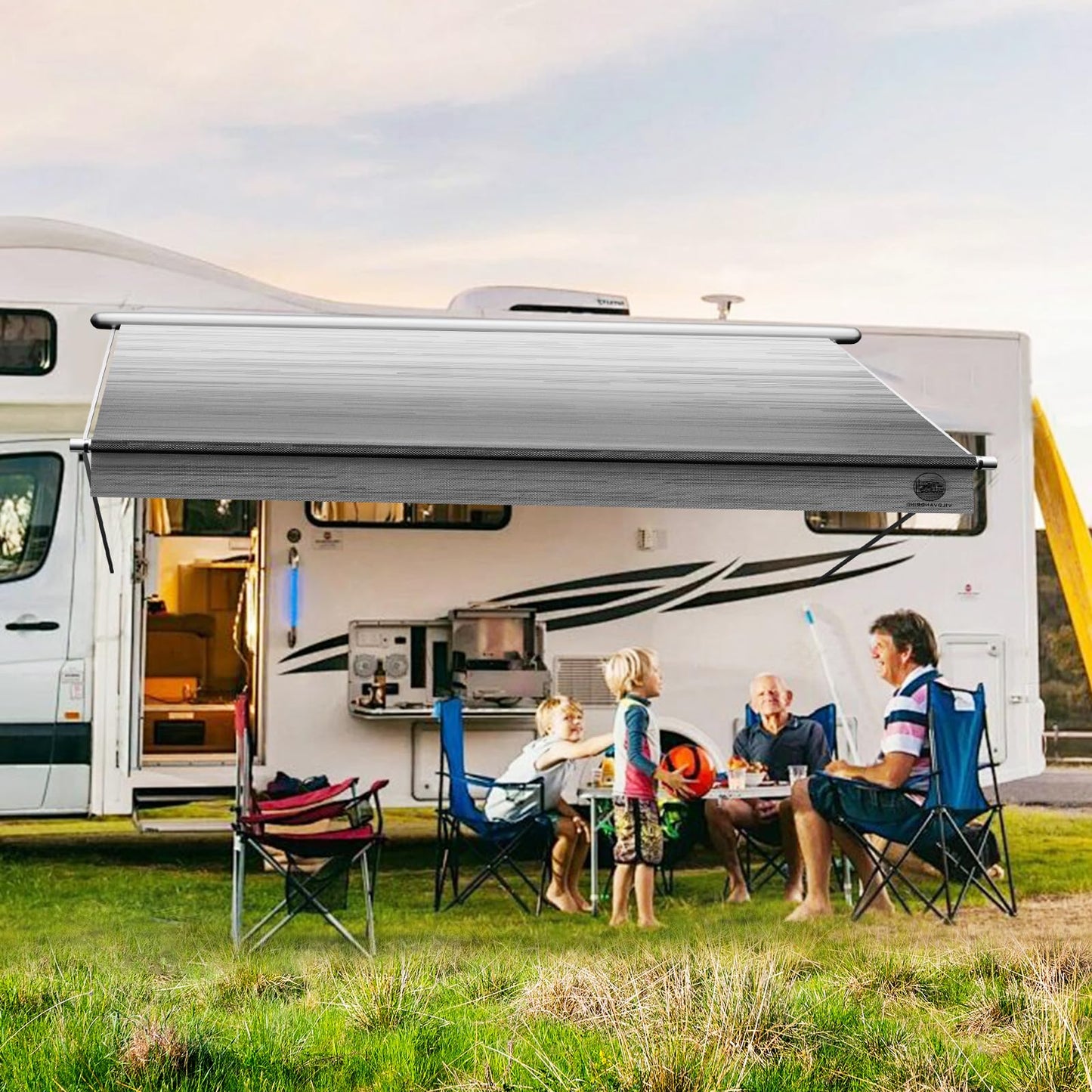 RV Awning Fabric Replacement 24ft – 19.5oz Heat-Sealed Vinyl, UV & Weatherproof, Sunproof, Universal Outdoor Canopy for RVs, Campers, Trailers & More – Heavy-Duty, Long-Lasting Protection
