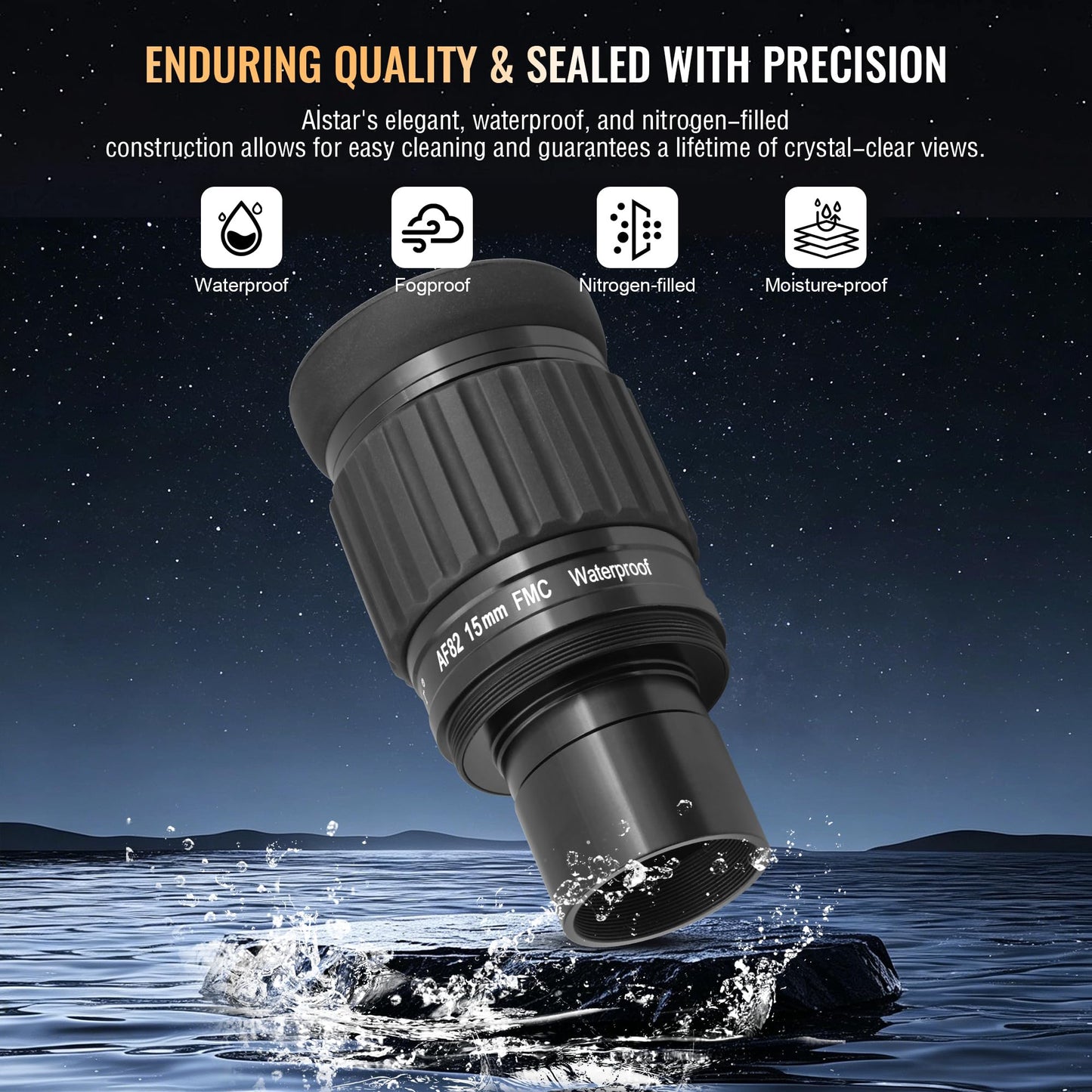 Alstar 1.25 inch 82 Degree SWA Eyepiece - Bundle with - Telescope Eyepiece & Filter Accessory Case