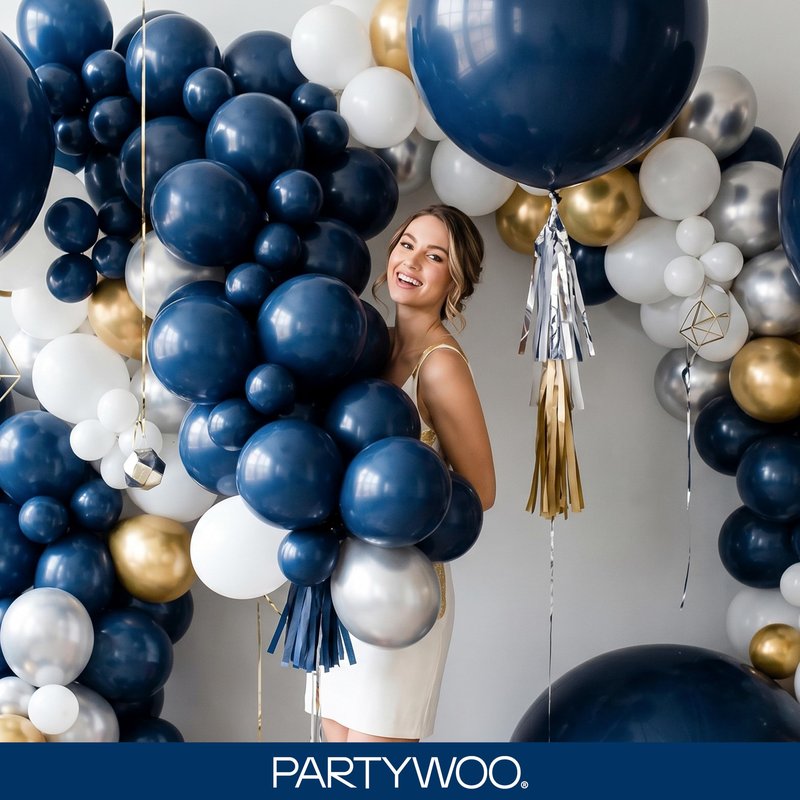 PartyWoo Navy Blue Balloons 100pcs Different Sizes of 36 18 12 10 5 Inch Dark Blue Balloon Arch Kit Garland for Graduation Wedding Sports Theme Boy Baby Shower Men Birthday Party Decorations Blue-Y72