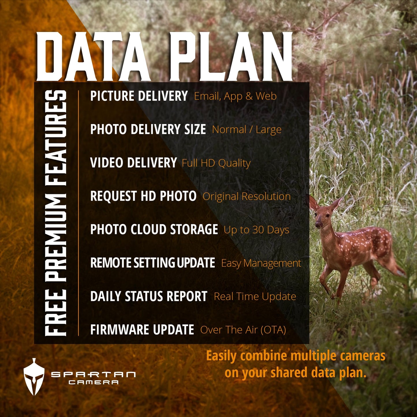 Spartan Camera GoCam2 Cellular, APP Control Trail Camera, 4G LTE, 1080P Video, FHD Photos, No Glow, Night Vision, Motion Activated, IP65 Water Resistant (Spartan Areus, Multi-Carrier)