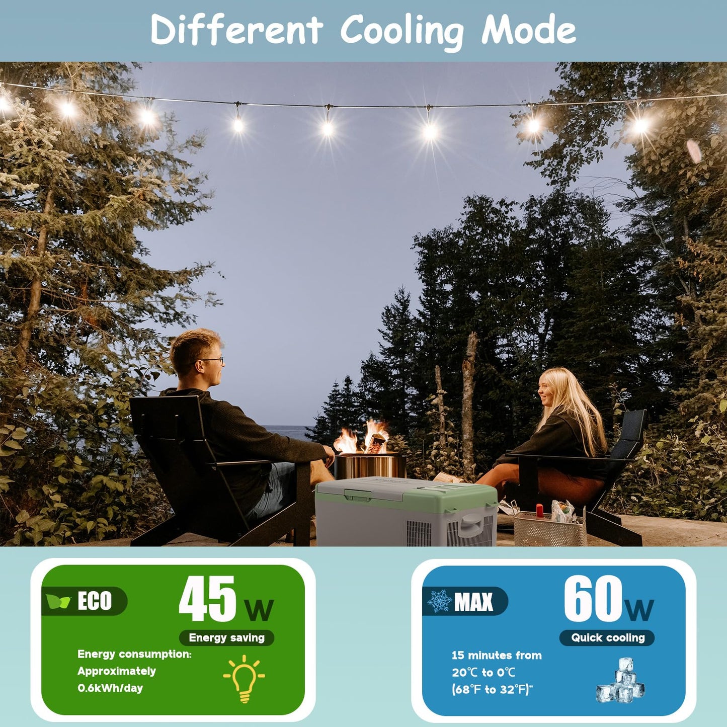 Alpicool Y15E Portable Fridge 12 Volt Car Refrigerator 17 Quart Freezer for Fishing, Camping, RV, Truck, Boat-12/24V DC