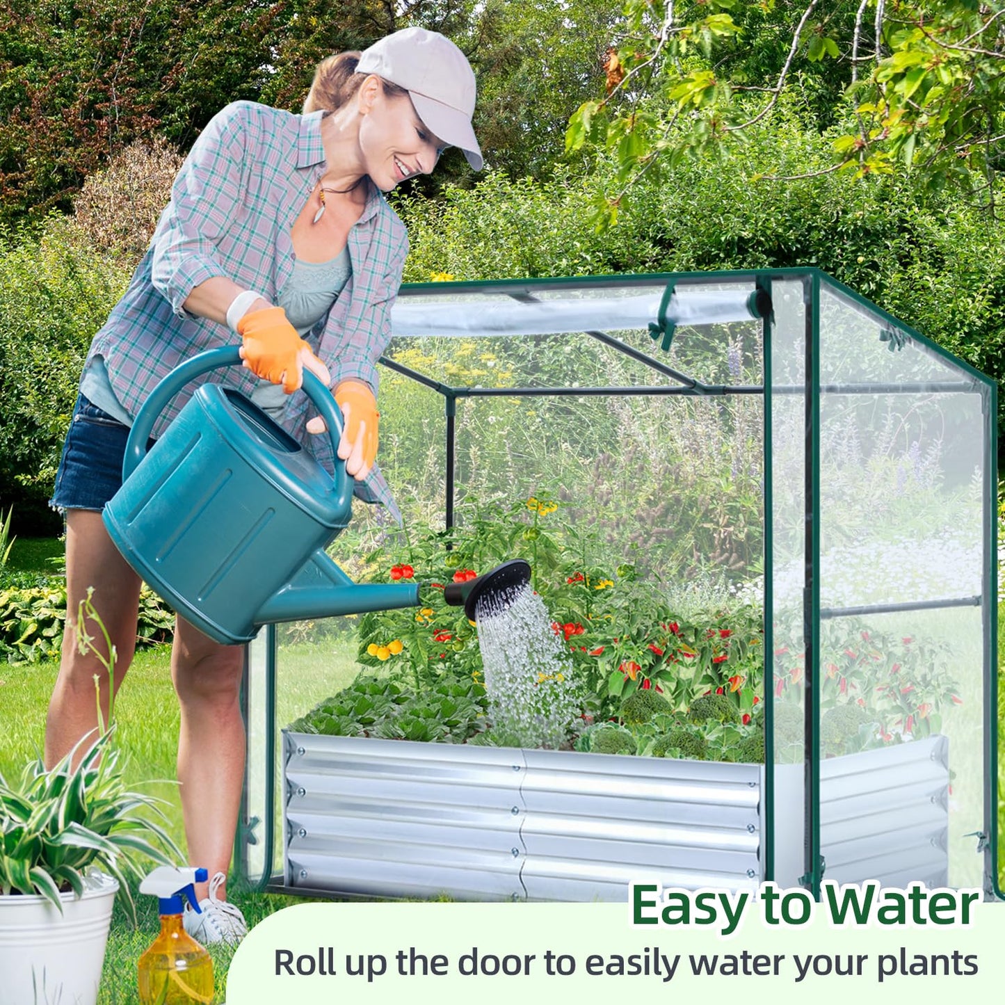 Ohuhu Mini Greenhouse + Raised Garden Bed with Greenhouse