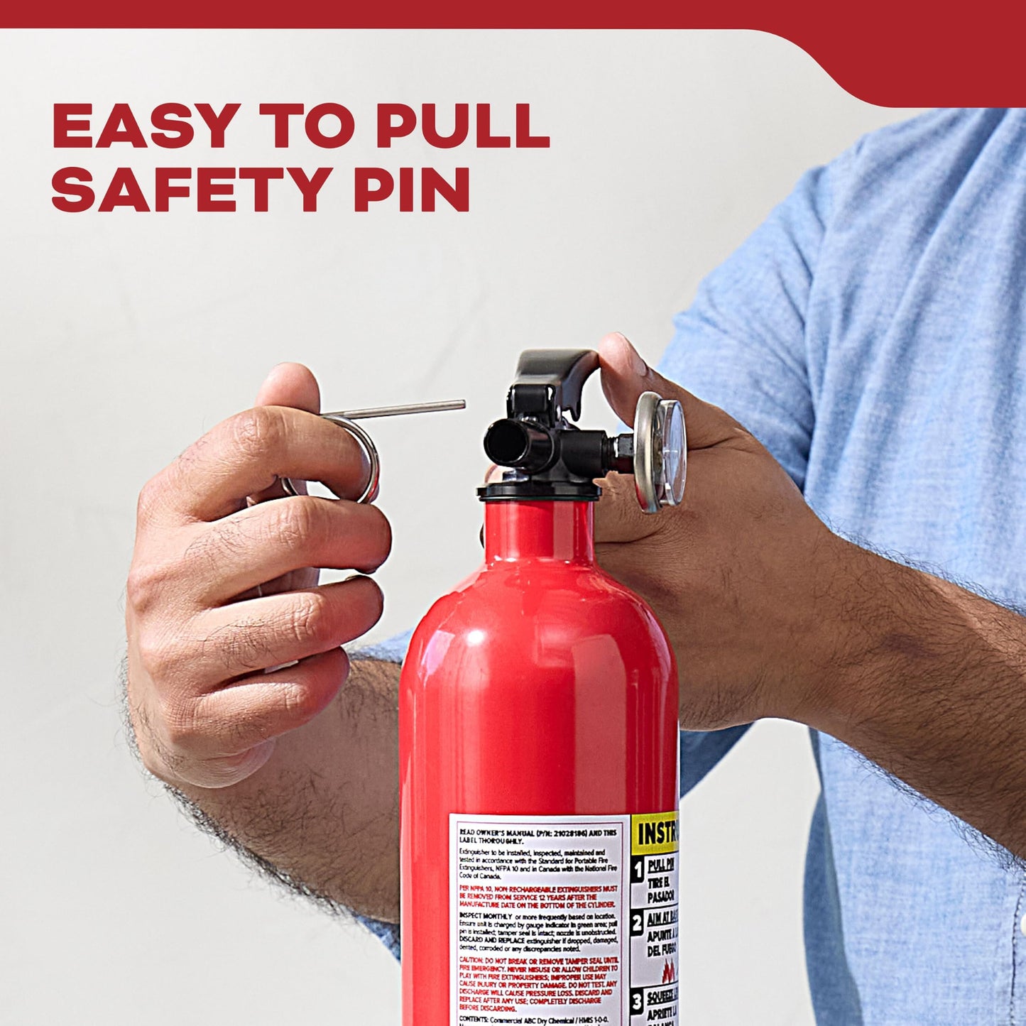 Kidde Fire Extinguisher for Home, 1-A:10-B:C, Dry Chemical Extinguisher, Red, Mounting Bracket Included, 4 Pack