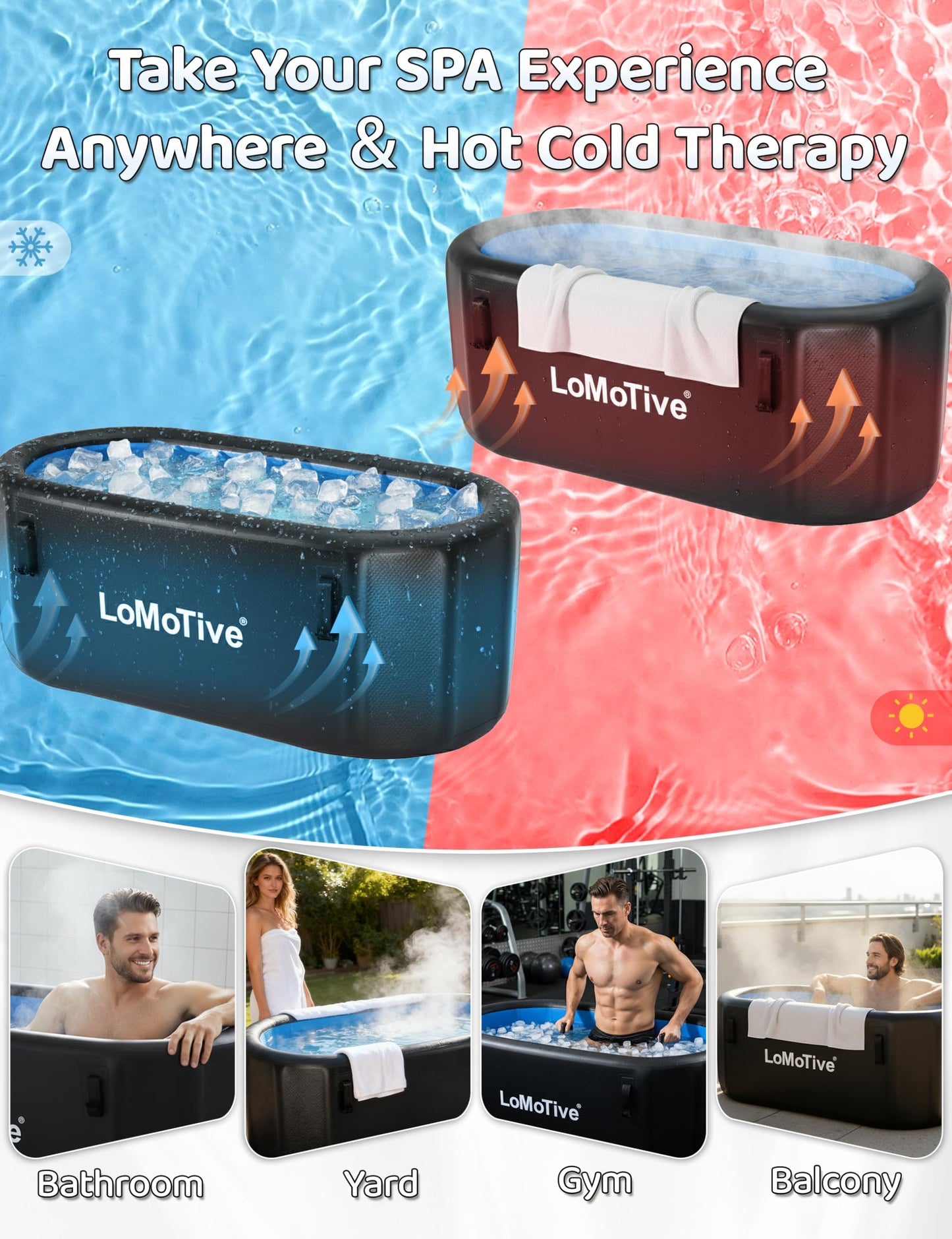 Professional Cold Plunge Tub for Athletes Recovery,59"L x 31"W x 29"H