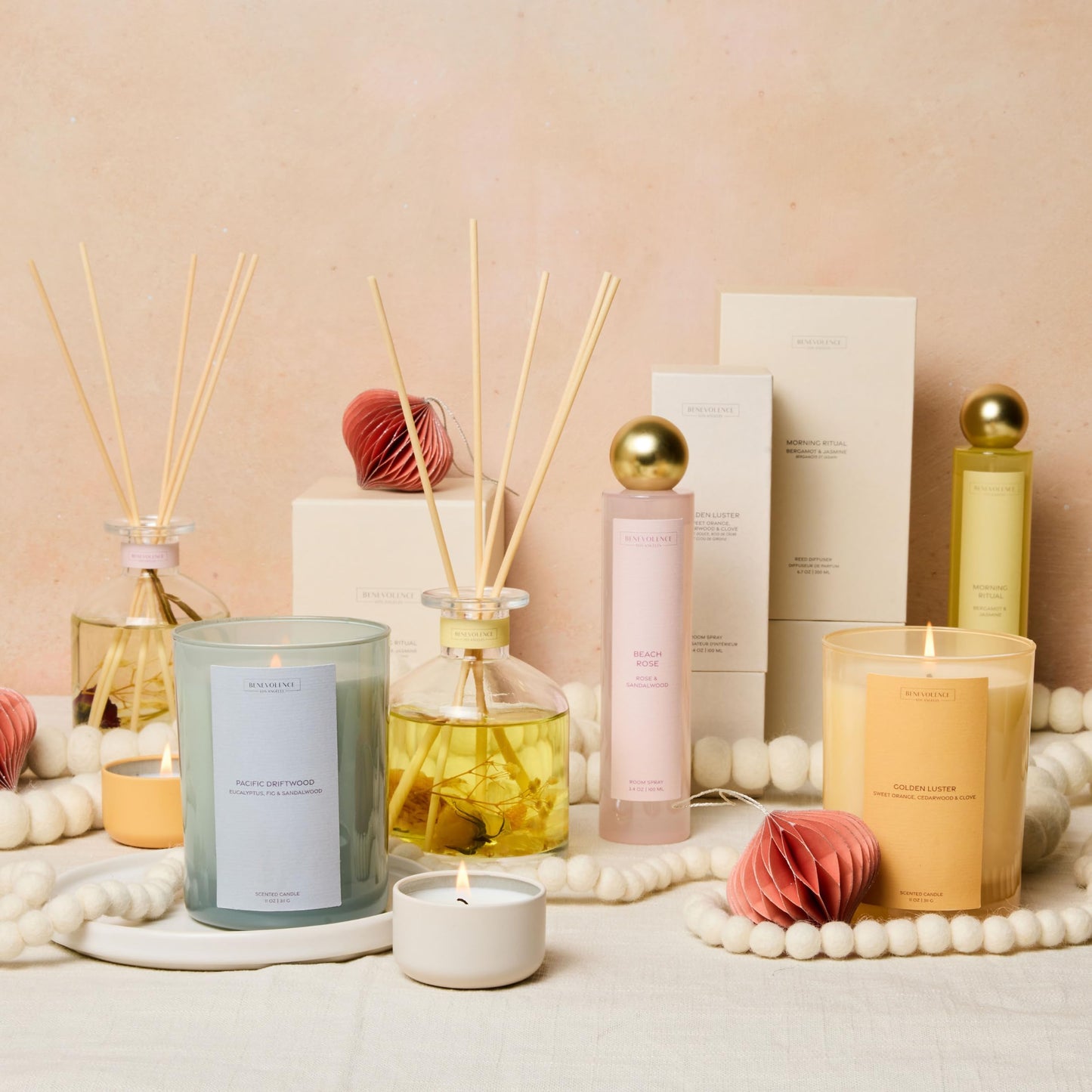 Bergamot & Jasmine Scented Candle | 11oz, 60 Hour Burn | Natural Soy Wax, Cotton Wick | Soy Scented Candles for Home | Benevolence LA Sun-Kissed Collection - Morning Ritual