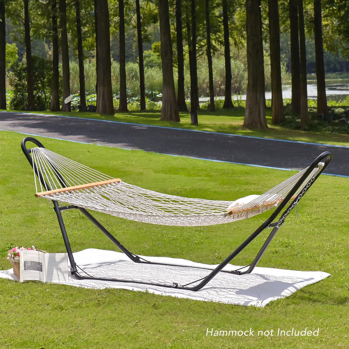 HARBOURSIDE HAMMOCKS Hammock Stand Only, Heavy Duty Steel Hammock Frame, 550 LBS Capacity, Fits Hammocks 9 to 14 Ft., Portable Hammock Rack for Indoor Outdoor Use