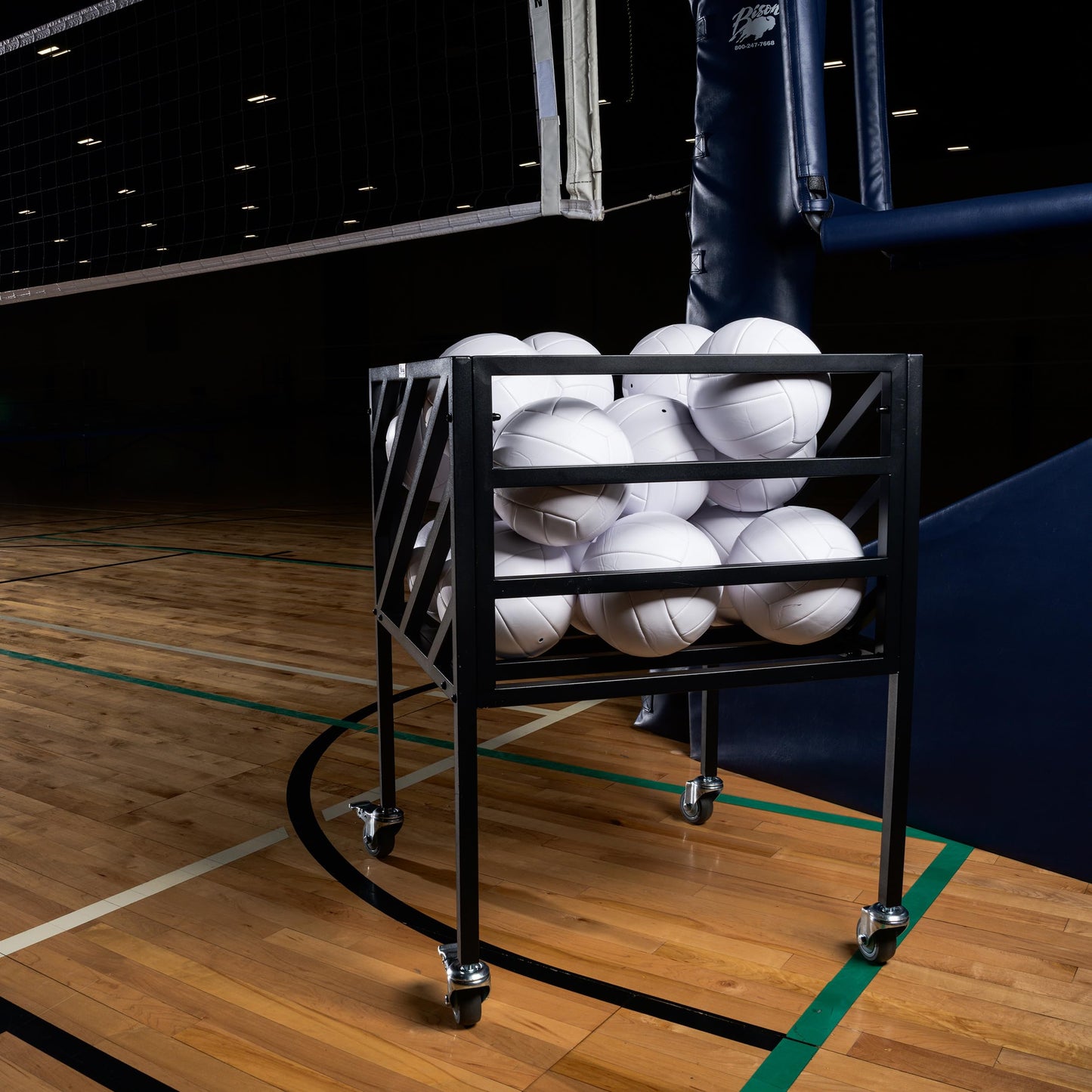 Murray Sporting Goods Premium Portable Volleyball Cart | Black Volleyball Metal Storage Cart with Wheels