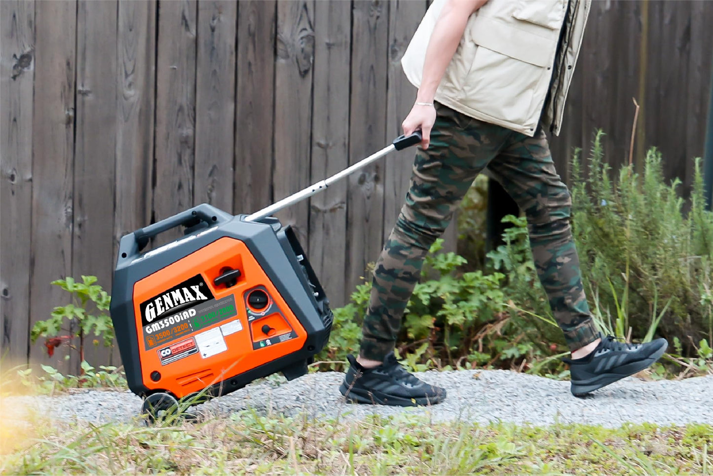 GENMAX Portable Generator, 3500W Super Quiet Gas or Propane Powered Engine with Parallel Capability, Manual start,Ideal for Camping Travel Outdoor.EPA Compliant