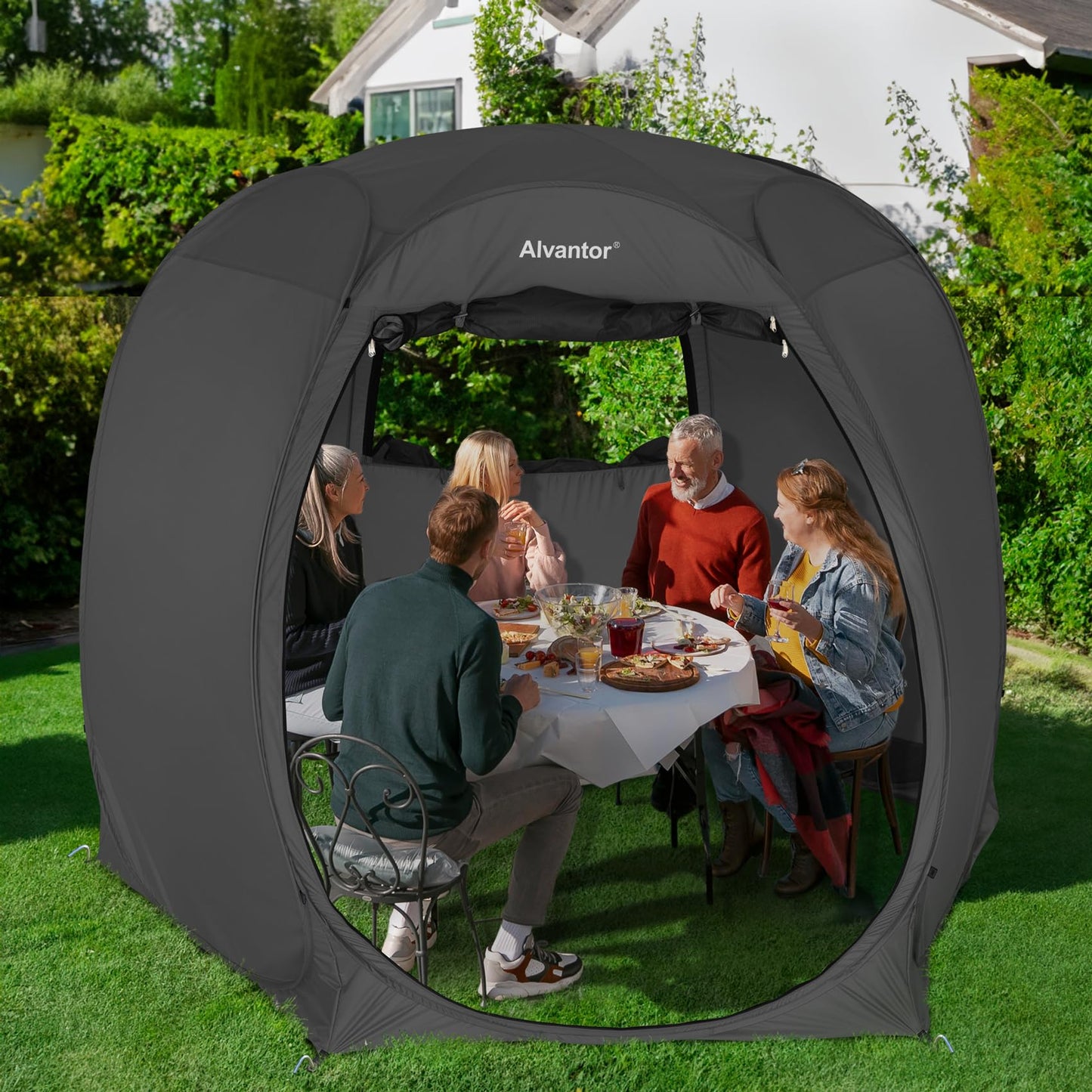 Alvantor® Pop Up Screen Tent House Room Instant Outdoor Camping Canopy Sun Shelter Gazebo for Patio, Backyard & Deck, Privacy Tent(2-10 People, 8'x8' 10'x10' 12'x12')