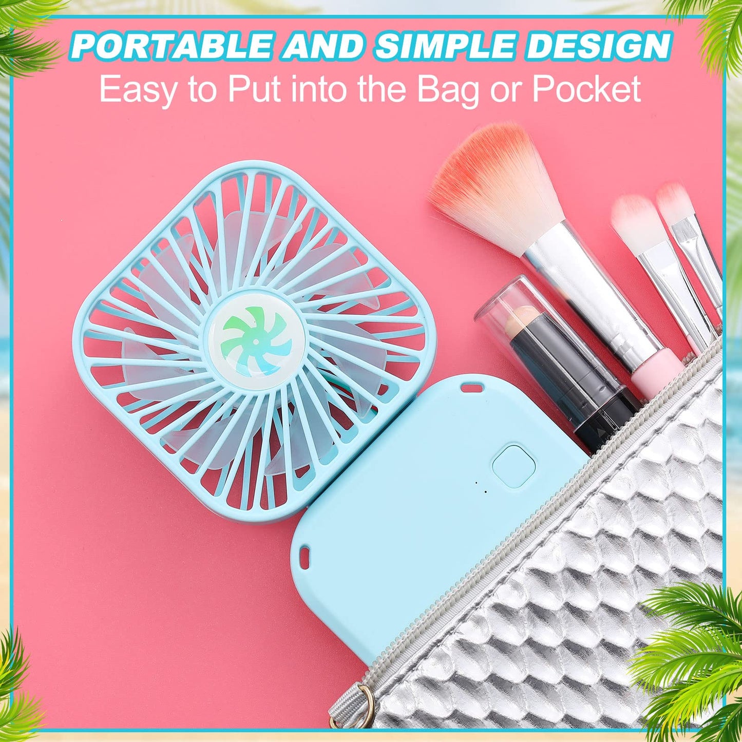 Hortsun 36 Pack Mini Necklace Fans Bulk USB Rechargeable Handheld Folding Fan with 3 Speeds, Quiet Personal Cooling Fans Bulk Gifts for Women, Eyelash, Teachers, Wedding Favors, Travel, Outdoor