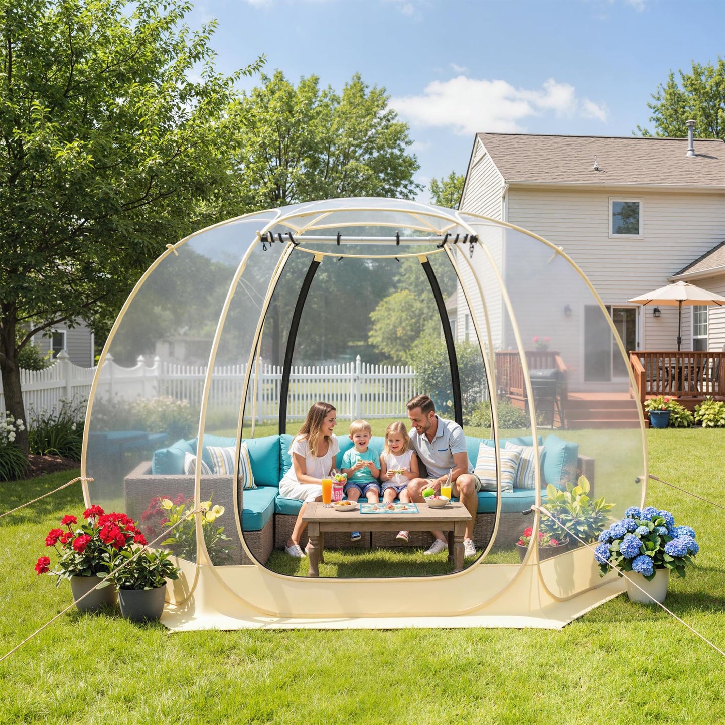Lenotos Pop Up Bubble Tent, 10 x 10 FT Instant Igloo Tent Suitable for 4-6 People, Screen House for Patios, Cold