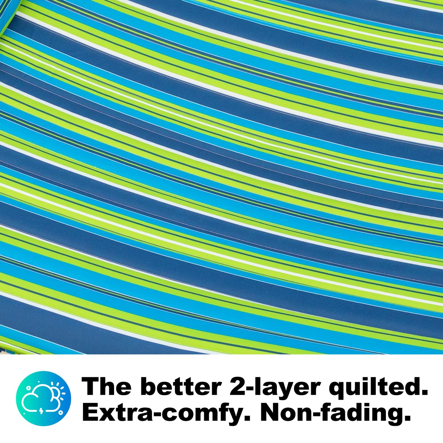 GAFETE Hammock 2 Person Quilted Fabric Hammocks for Outside, Double 12ft Hammocks with Spreader Bar, Large Removable Pillow, Storage Bag, Carabiners, Max 475 lbs Capacity (Garden)