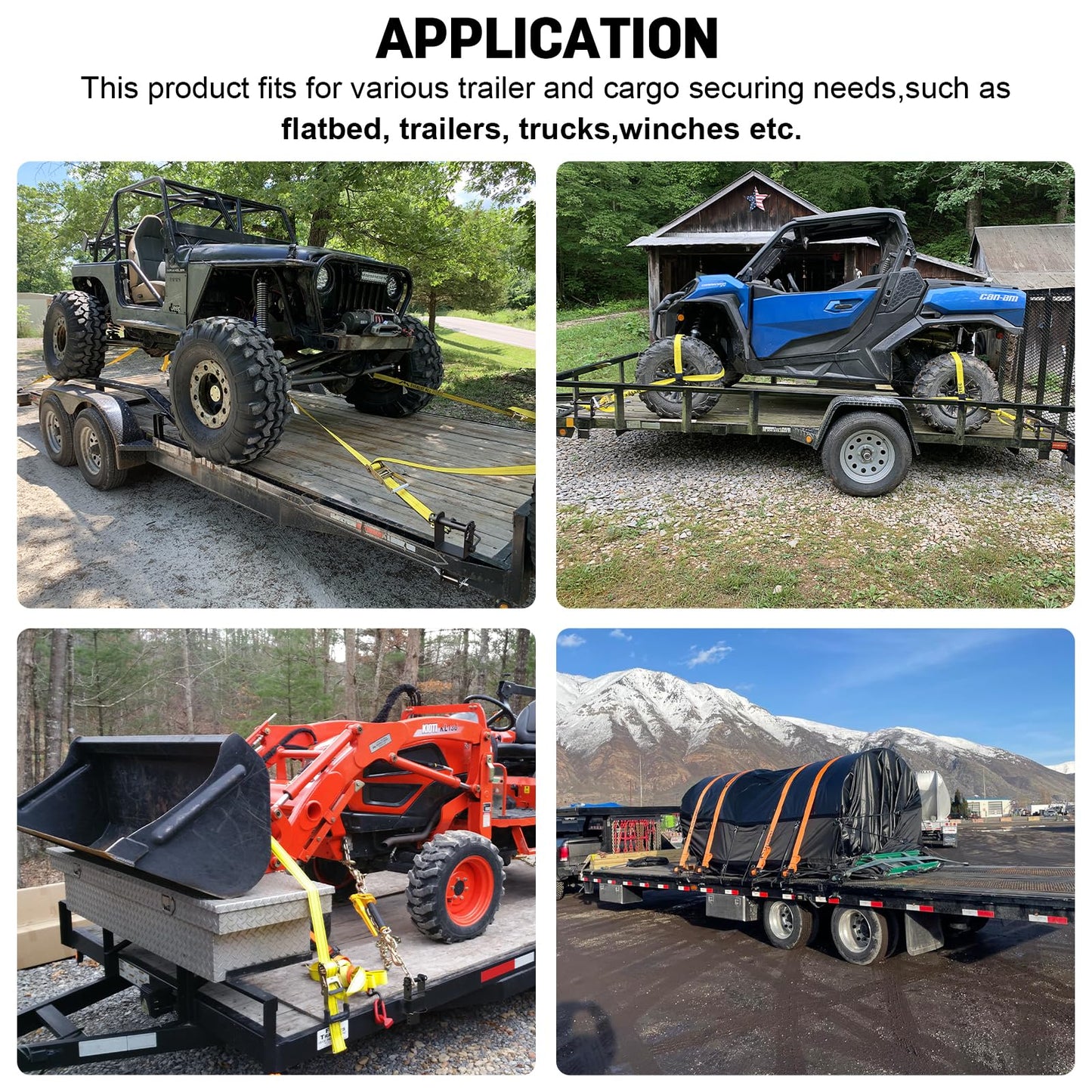 AUH Trailer Stake Pocket Winch Heavy Duty(4 Pack)Stake Pocket Tie Down 16200 LBS Capacity and 5400 LBS Load Limit for Flatbed Trailer Trucks Winches