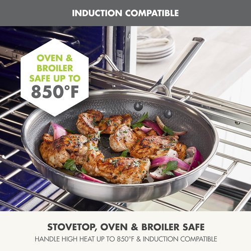GreenPan Hybrid 8” Nonstick Frying Pan - APEX Tri-Ply Thermobond Ceramic Skillet, PFAS-Free, Silver
