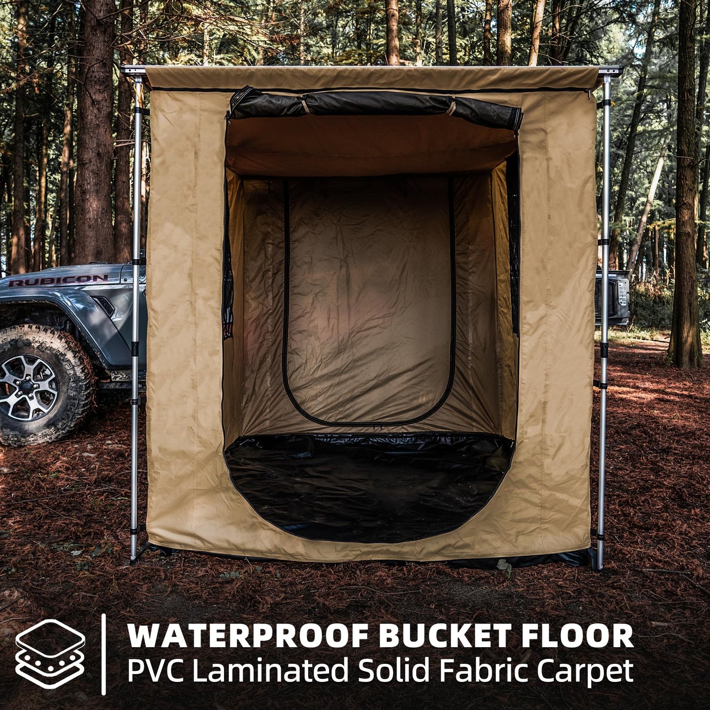 SAMOUT Vehicle Awning 8.2' x 10' Rip-Stop 420D Oxford Side Changing Room With PVC Floor, Waterproof & Wind Resistance, Easy Setup Design (Room Only)