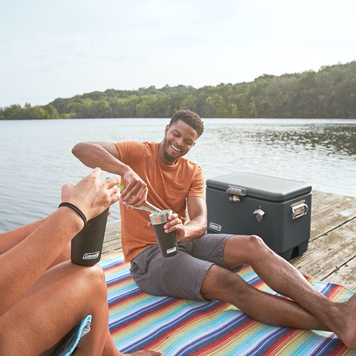 Coleman Reunion Premium Insulated 54qt Steel Belted Cooler Leak-Resistant Heavy-Duty Latch Handles Drain & Bottle Opener Perfect for Camping Tailgating Beach Picnic & More