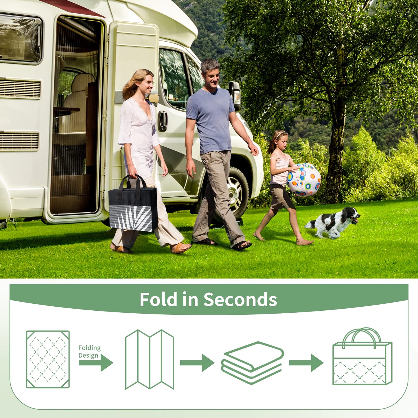 GENIMO Outdoor Rug 9' x 18' Waterproof for Patios Clearance, Reversible, Plastic Straw Camping Rug Carpet, Large Area Rugs Mats for RV, Picnic, Backyard, Deck, Balcony, Porch, Beach, Grey&White