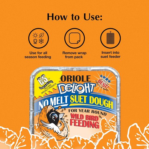 C&S Oriole Delight Suet Cakes - No Melt Formula for Wild Birds | 11.75 Ounces, Pack of 8