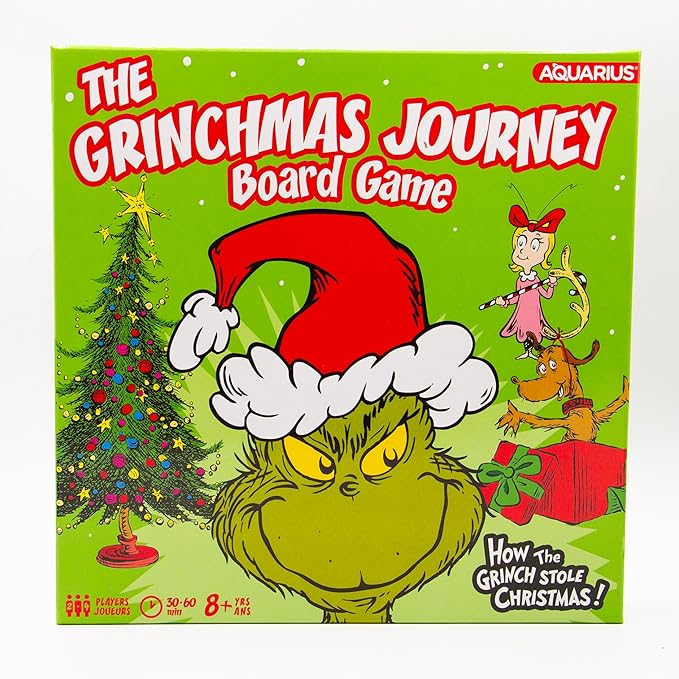 Aquarius Grinchmas Journey Board Game - Fun for Kids & Adults - Officially Licensed Dr Seuss Merchandise & Collectibles