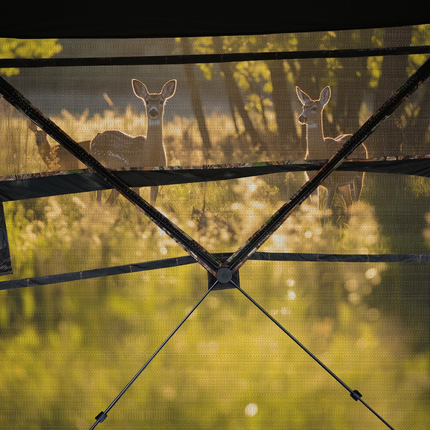 Beviliu Hunting Blinds 360 Degree See Through Ground Blind for Turkey Hunt, 2/3/4 Person Hunting Gear, Turkey Hunt Accessories Camouflage Portable Pop Up Deer Blinds for Hunt