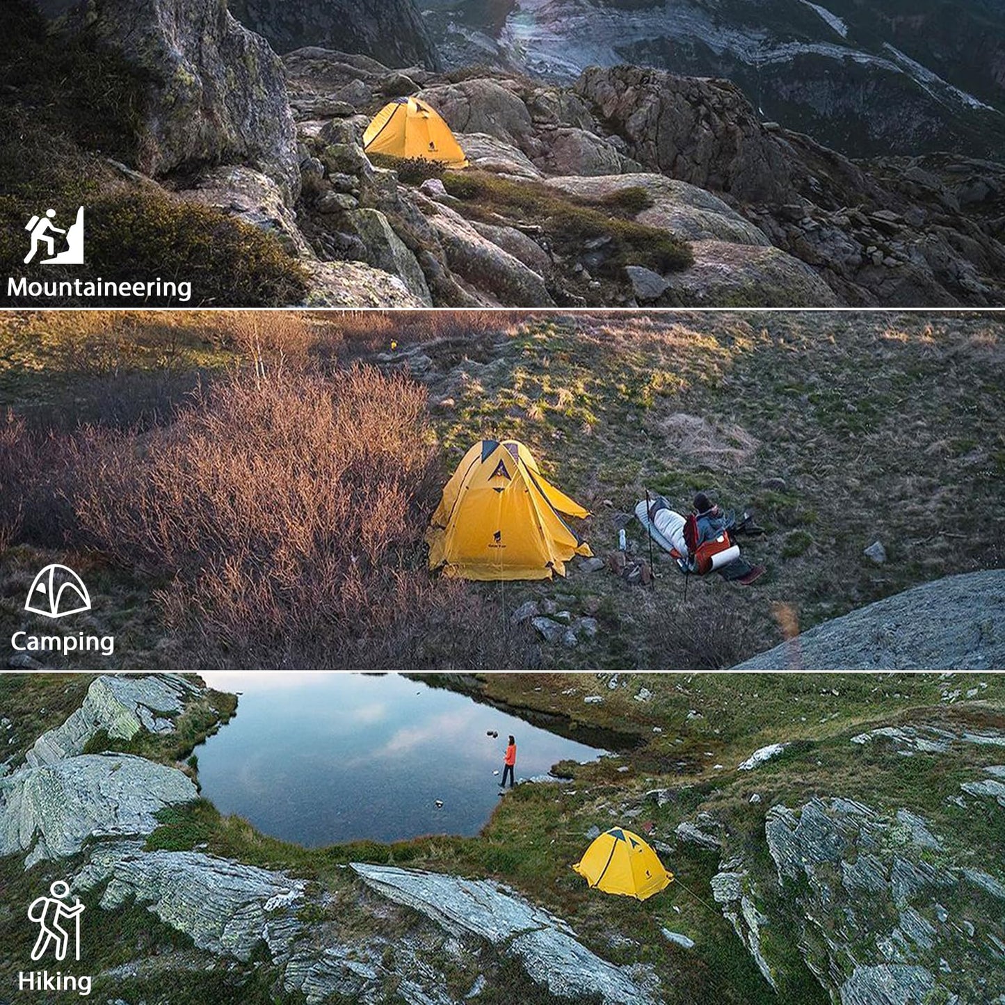 GEERTOP 2 Person Camping Tent Lightweight 4 Season Waterproof Double Layer All Weather Outdoor Survival Gear for Backpacking Hiking Travel - Easy Set Up
