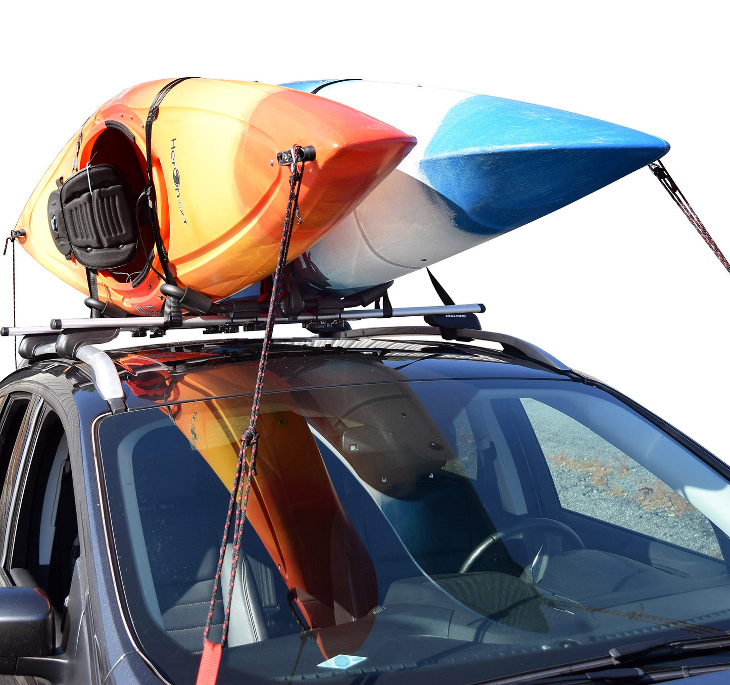 Malone Foldaway-5™ Multi-Rack Folding 1 or 2 Kayak, SUP, Canoe Carrier, Black (MPG125)
