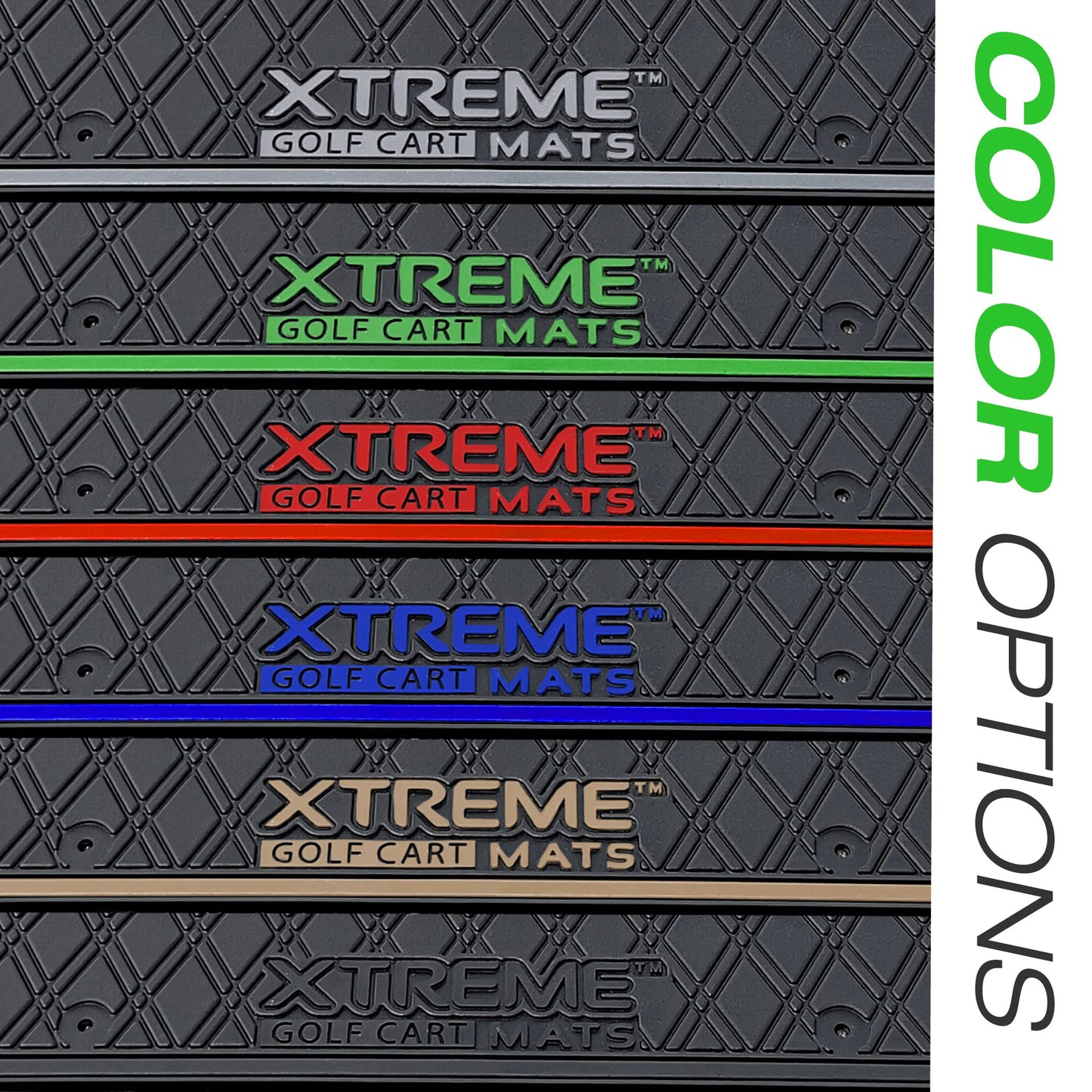Xtreme Golf Cart Mats Rubber Floor Mat Compatible with Club Car Precedent (04-25), Onward & Tempo (17-25), Villager & V4L (19-24) Golf Cart Models | Full Coverage Liner Protection - Grey Trim