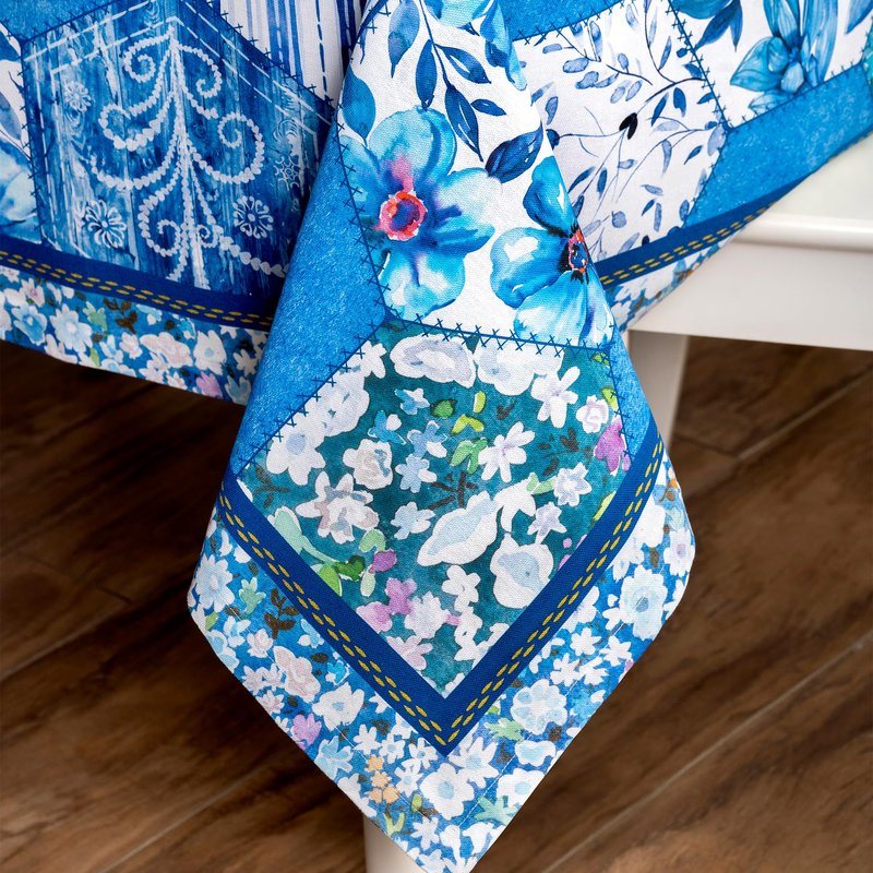 Maison d' Hermine Table Cloth Rectangle Table 100% Cotton 60 x 120 Inches Tablecloth Reusable Decorative for Dining Kitchen Room Farmhouse Home Gifts for Mothers Day Spring Summer - Summer Blues