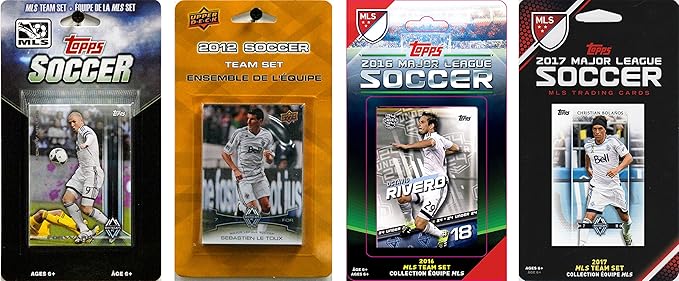 C&I Collectables MLS Vancouver Whitecaps Men's 4 Different Licensed Trading Card Team Sets White