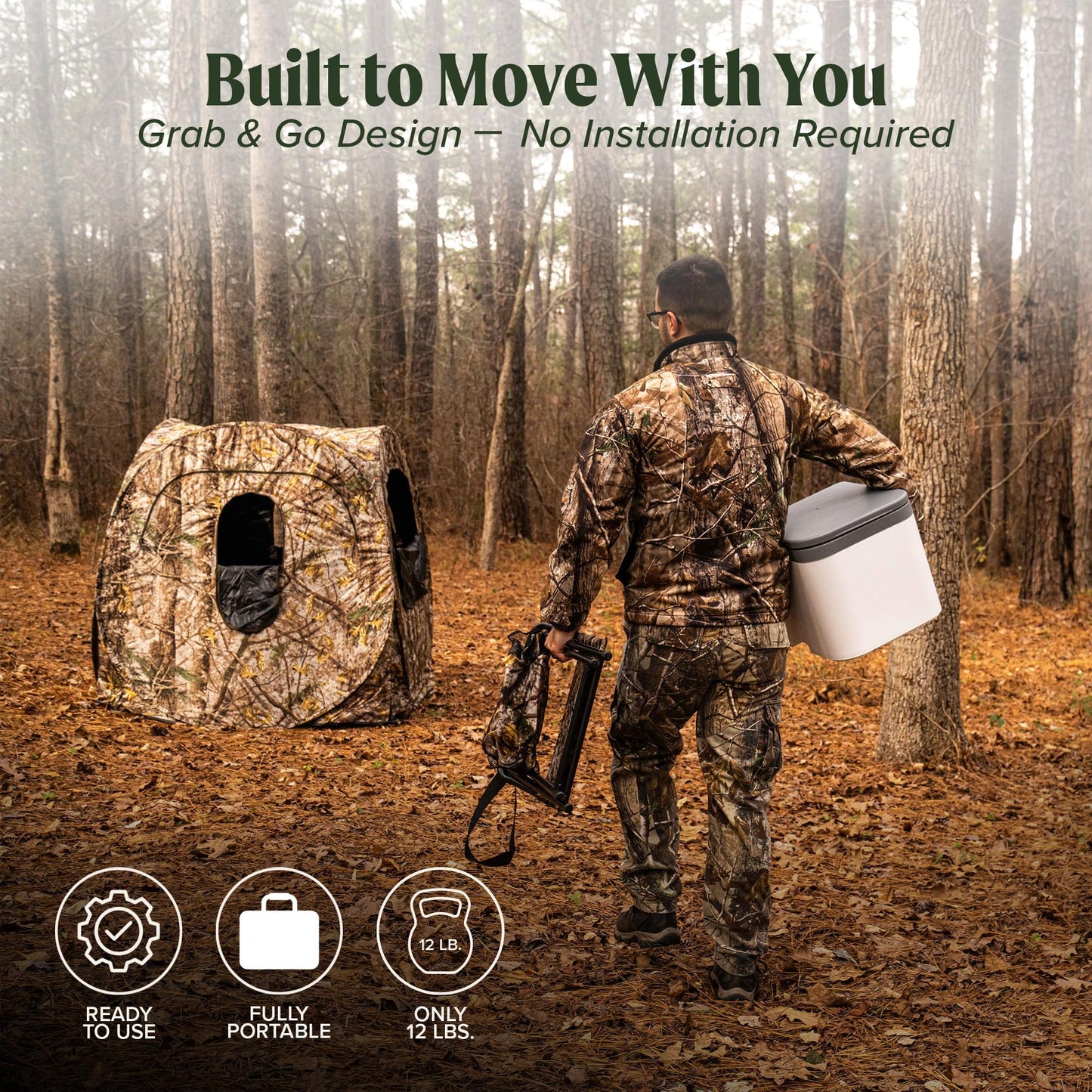 NOMAD by OGO Portable Compost Toilet – Camping Toilet for Truck Campers, Hunting Blinds, Car Camping, Primitive Camping & Boating, No-Electric, Waterless, Odor-Free Fits 8 Gallon Bags
