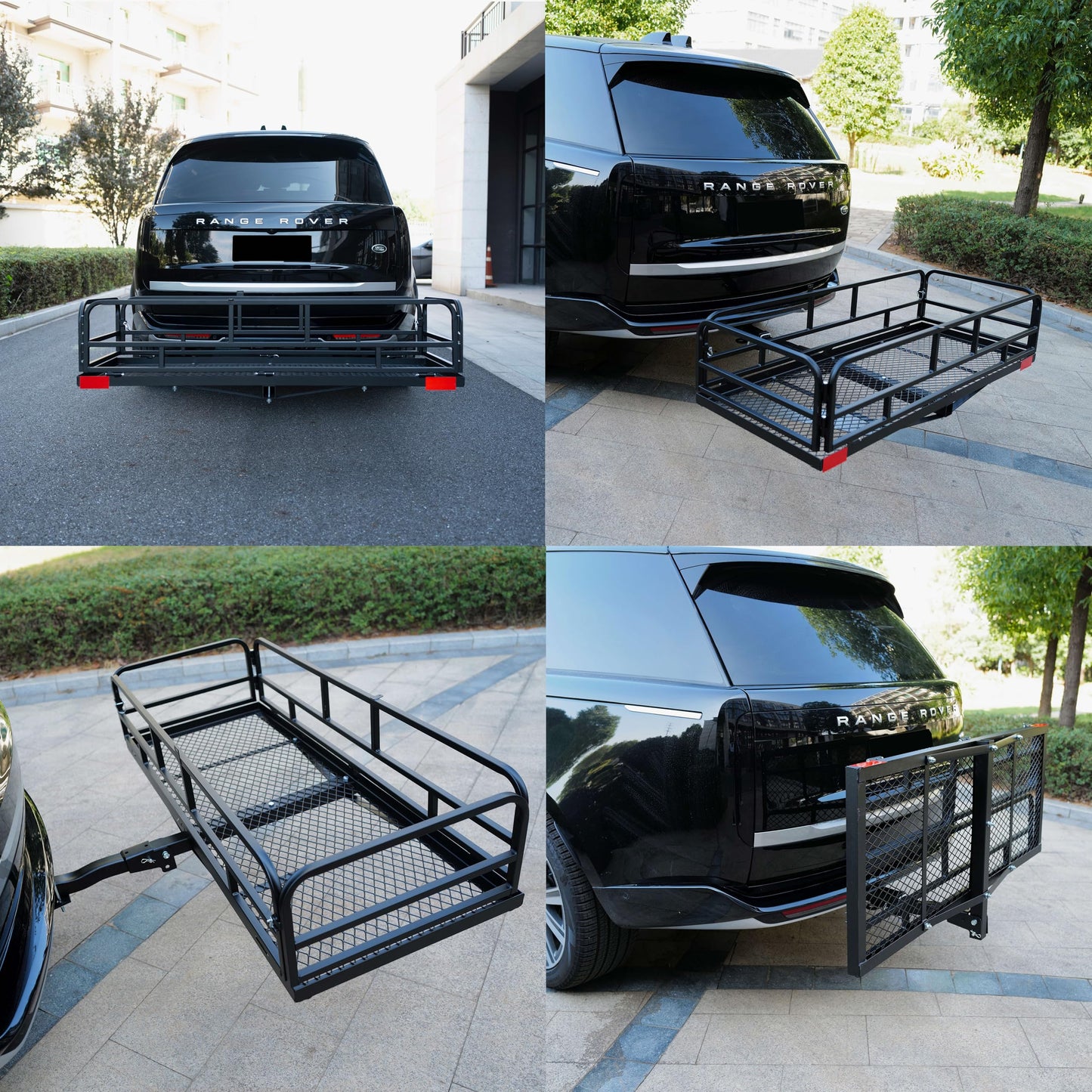 fouwick 60" x 24" x 13" Hitch Cargo Carrier, 600 Lbs Heavy Duty Folding Luggage Rack for SUV & Truck, Steel Mesh Cargo Carrier Hitch Mount Fits 2" Receiver,with 57x22x13 Waterproof Bag