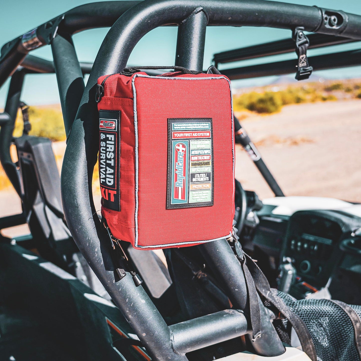 Rapid Care First Aid Kit – 300+ Piece Emergency Medical Kit with Bonus 95-Piece Travel Pack – Outdoor, Workplace, and Home Use – Color Coded & Labeled for Quick Access